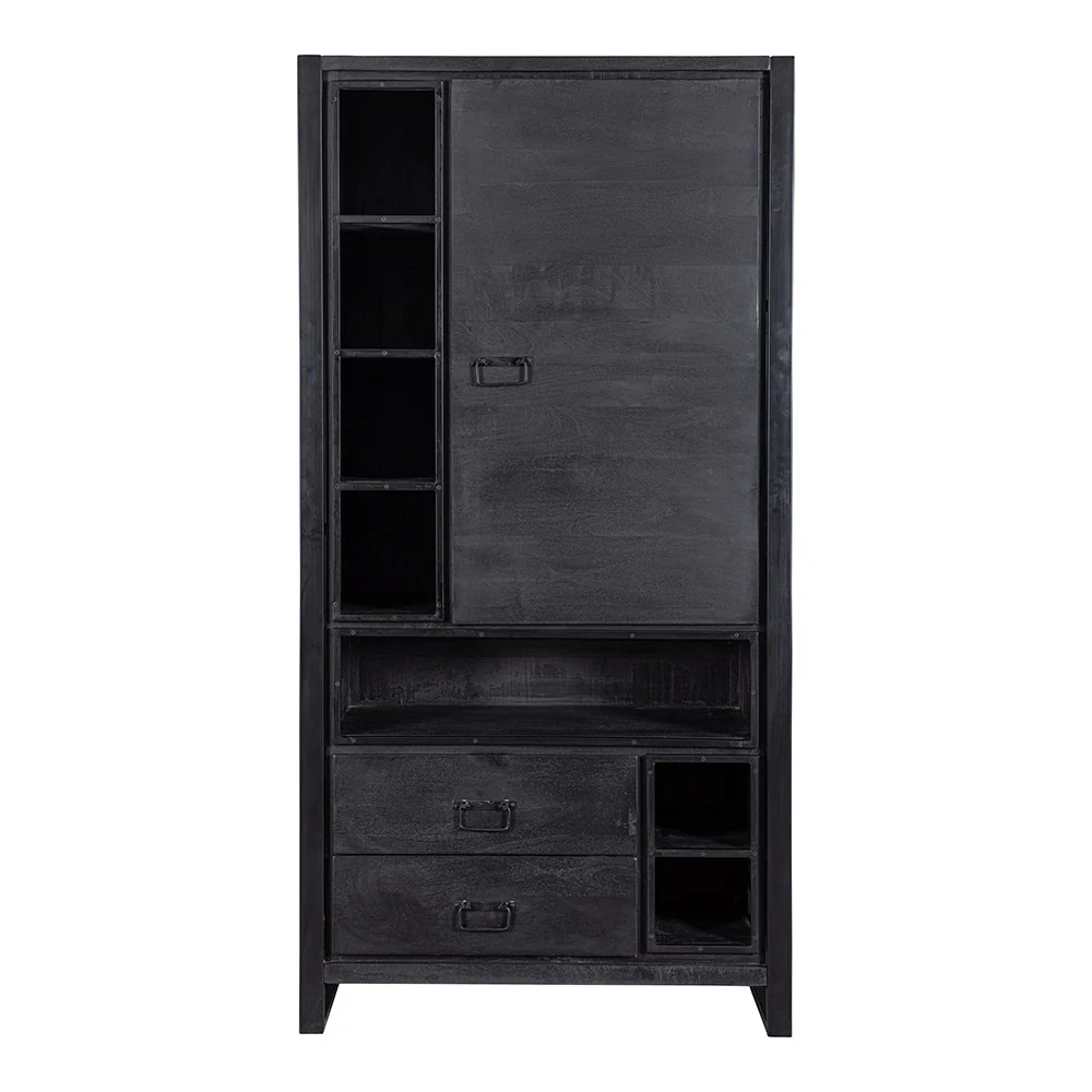 Mangohouten Kast Kelvin 100 cm Zwart - Image 2