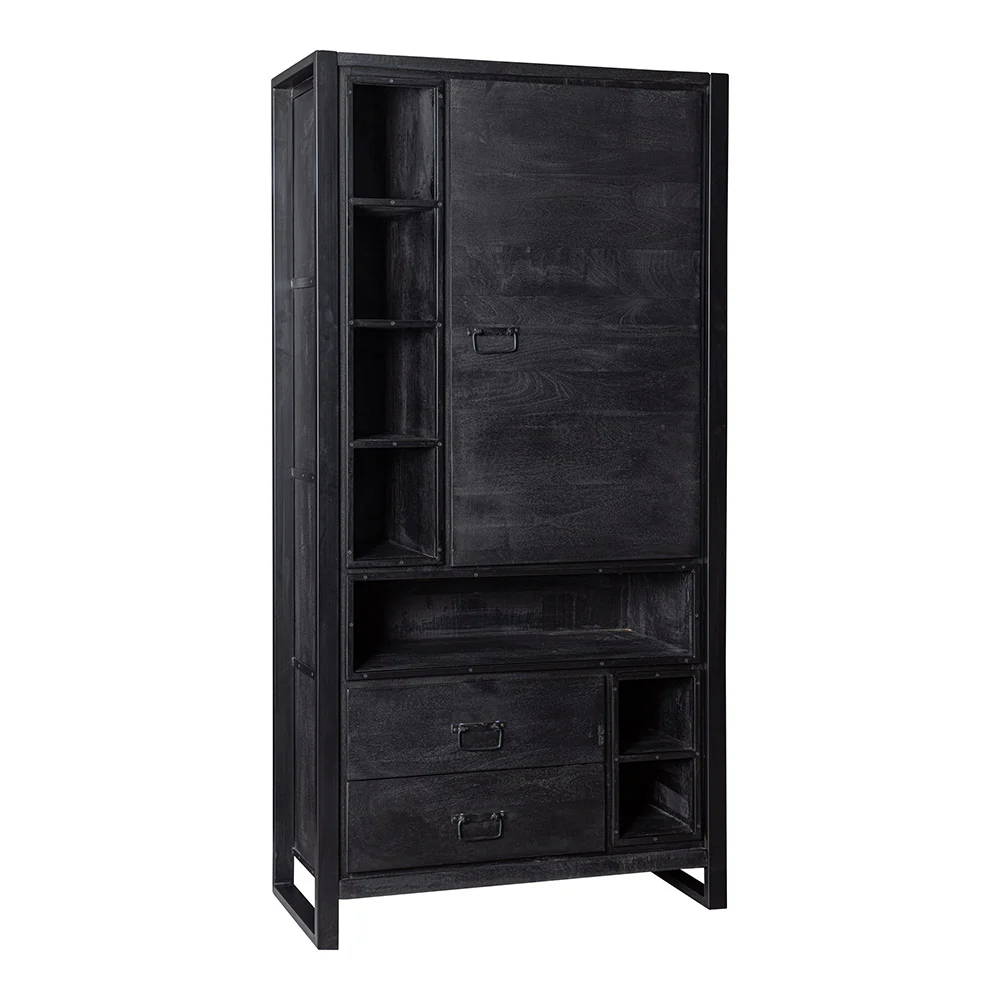 Mangohouten Kast Kelvin 100 cm Zwart - Image 4