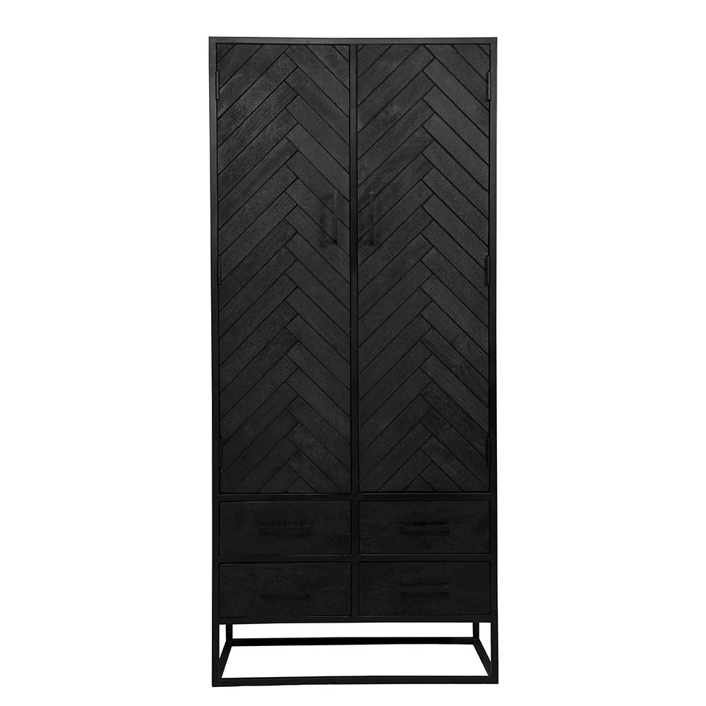 Mangohouten Kast Kjeld 80 cm Zwart - Image 2