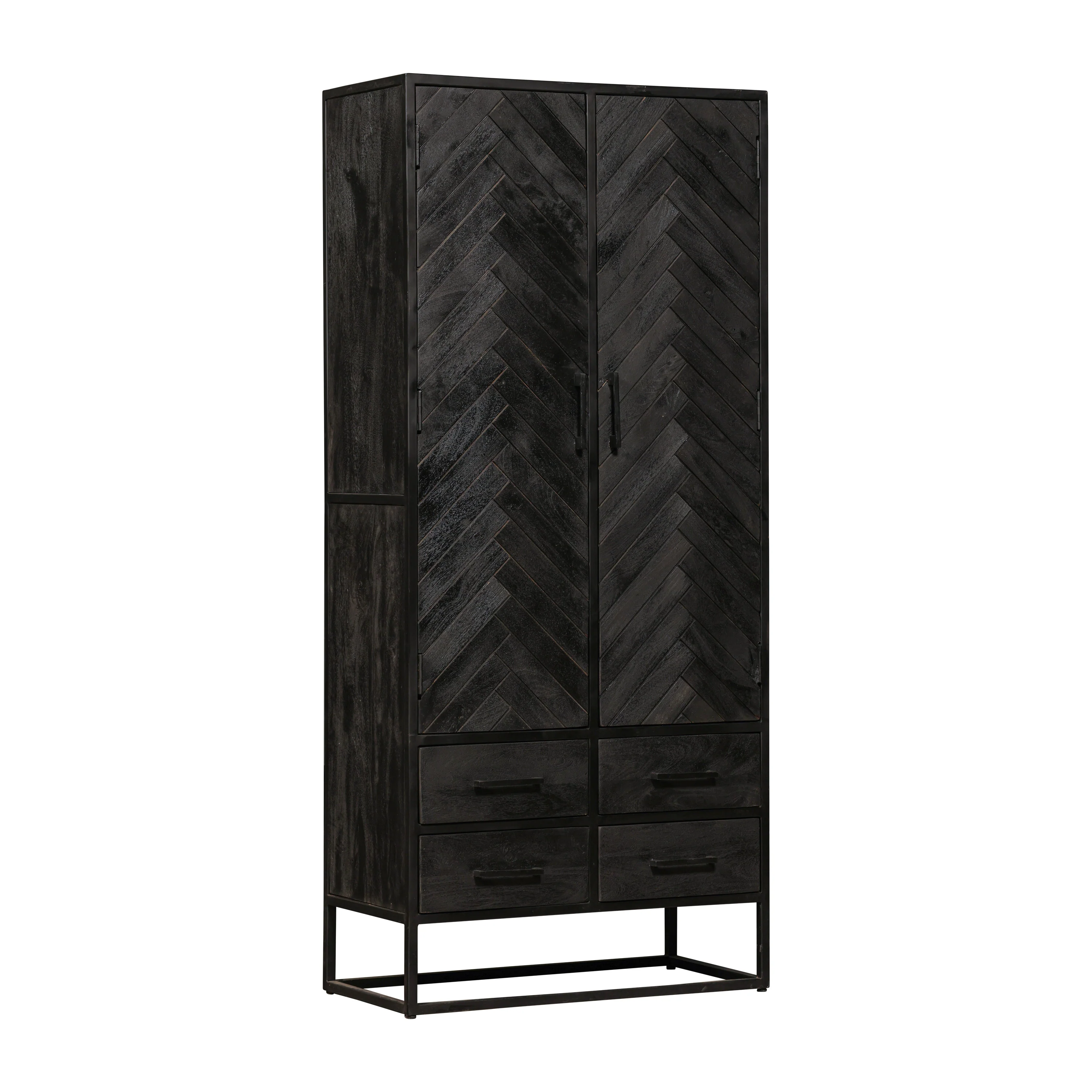Mangohouten Kast Kjeld 80 cm Zwart - Image 3