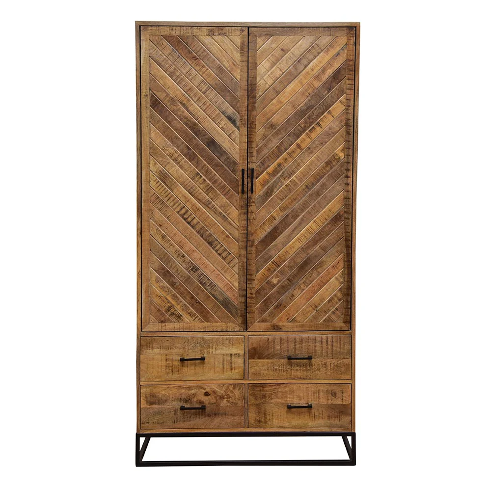 Mangohouten Kast Sabia 100 cm 2 deuren 4 lades - Image 2