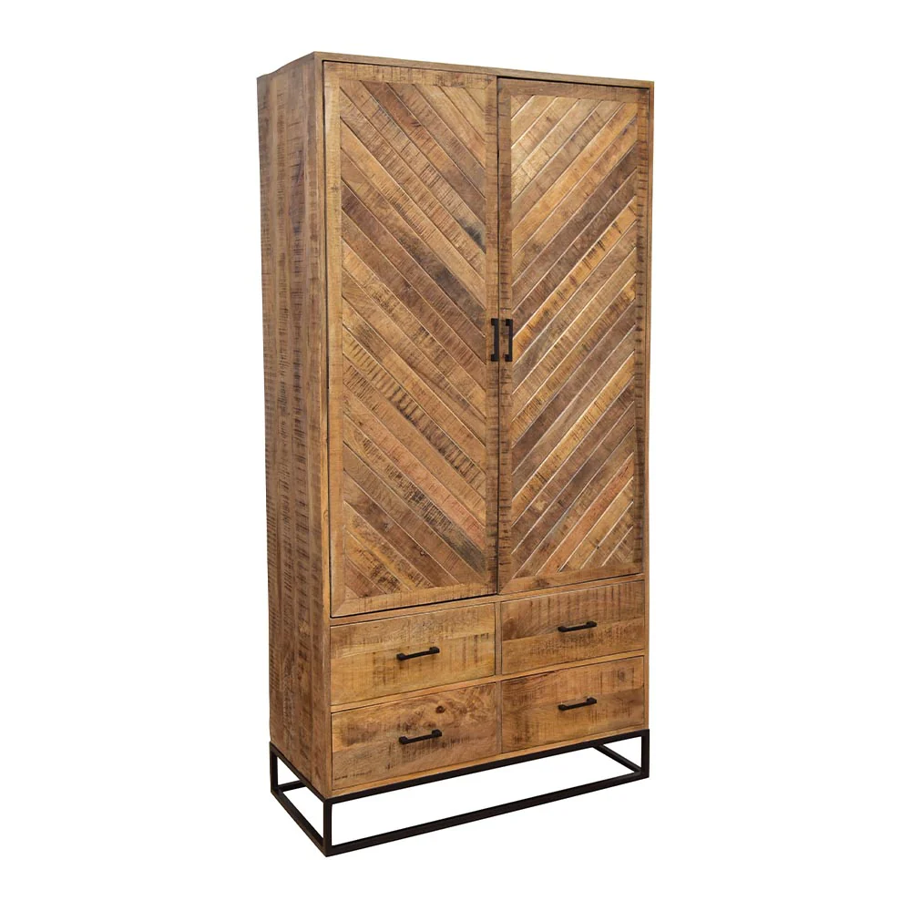 Mangohouten Kast Sabia 100 cm 2 deuren 4 lades - Image 3