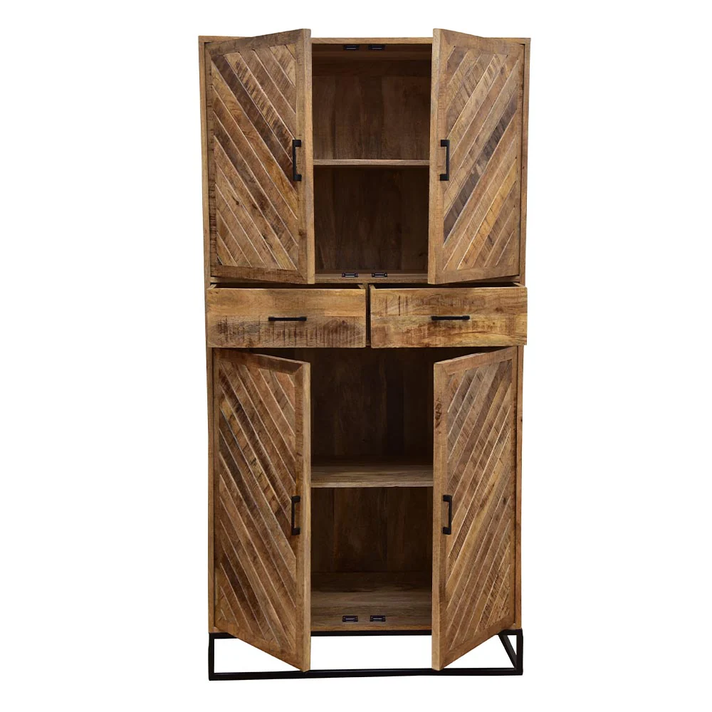 Mangohouten Kast Sabia 100 cm 4 deuren 2 lades - Image 4