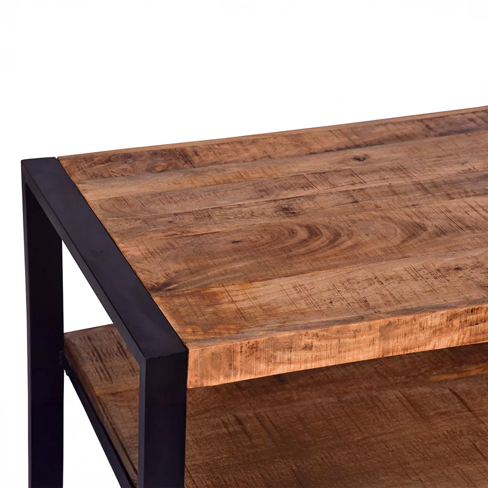Mangohouten Salontafel Britt 110 cm dubbele laag - Image 5