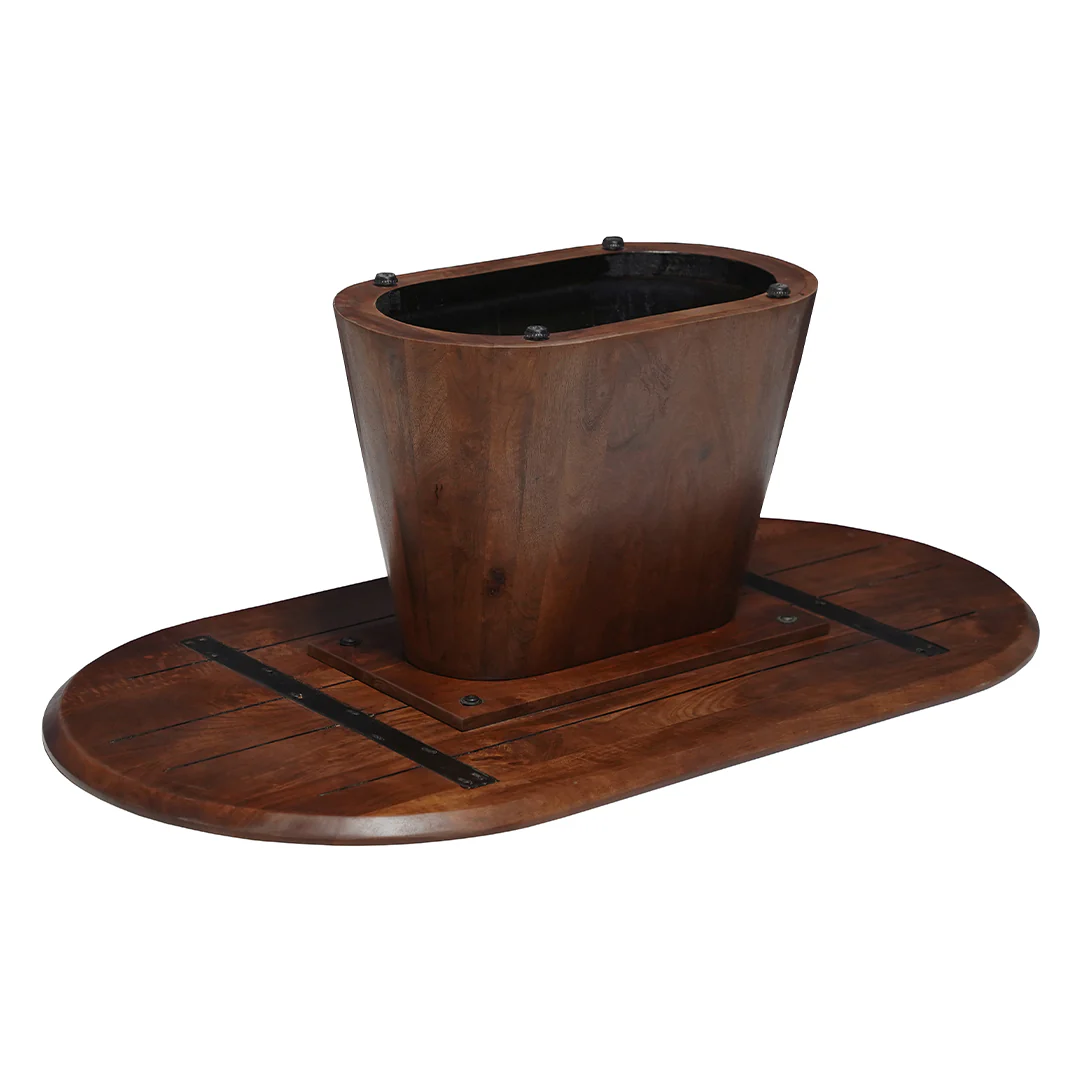 Mangohouten Salontafel Mick capsule Bruin 120 cm - Image 6