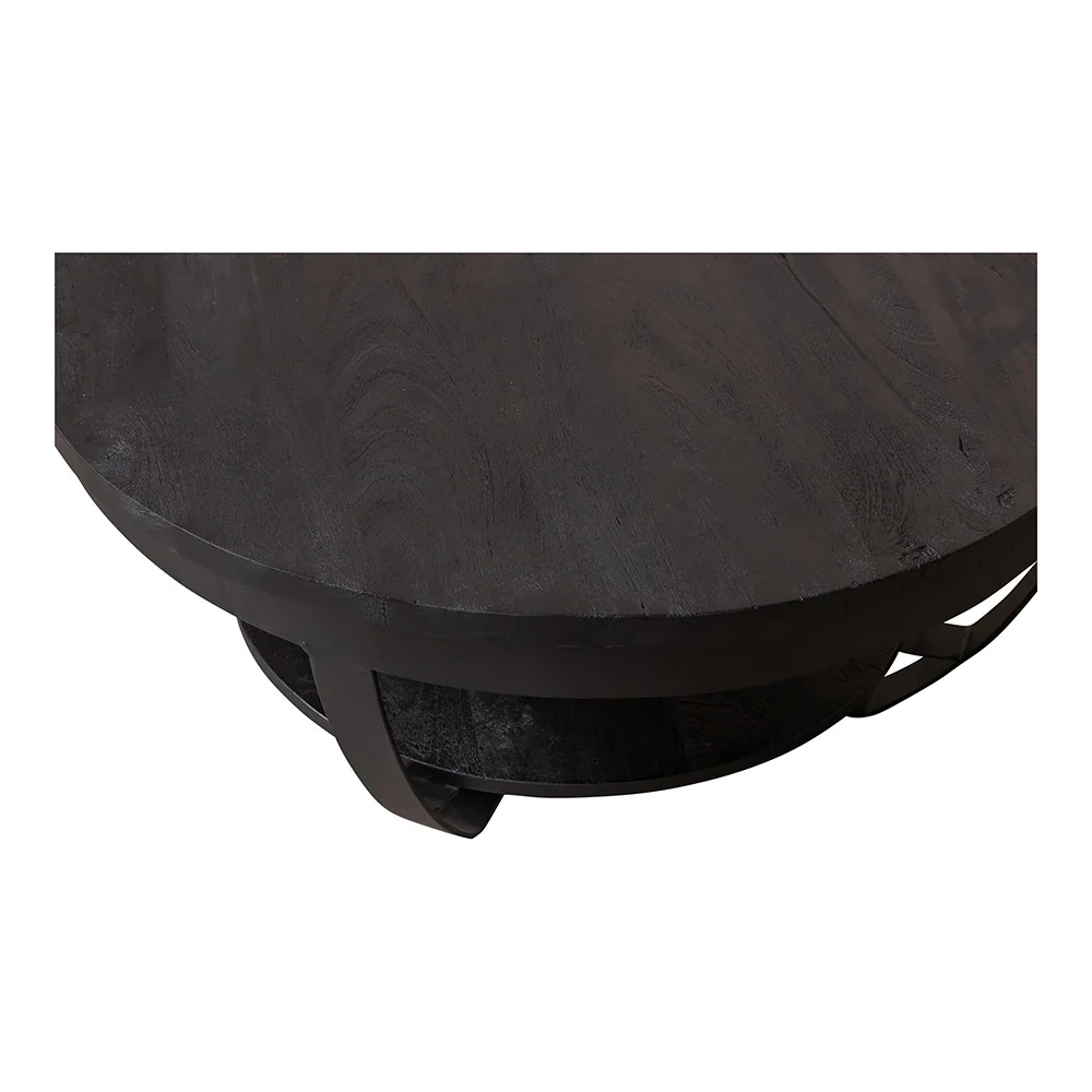 Mangohouten Salontafel Rond Maeve 90 cm Zwart - Image 4
