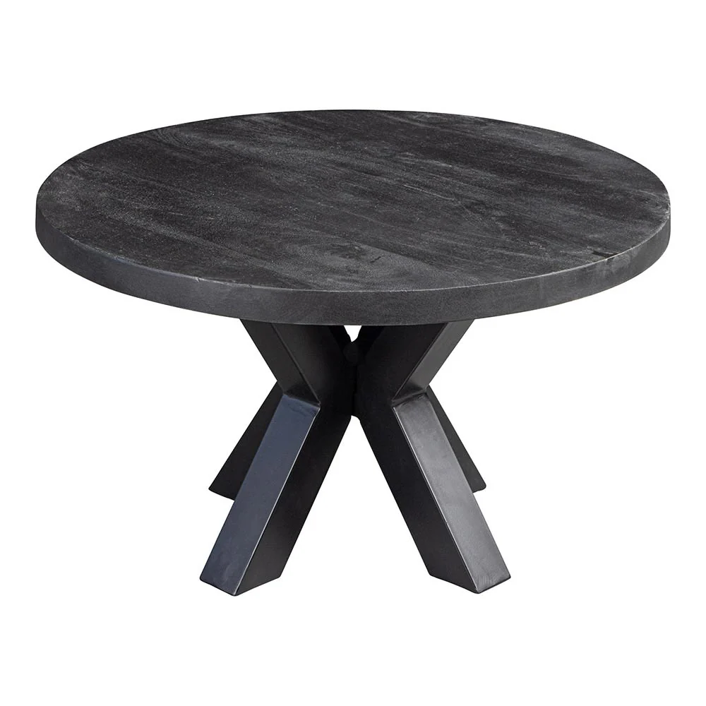 Mangohouten Salontafel Rond Tara 70 cm Zwart - Image 3