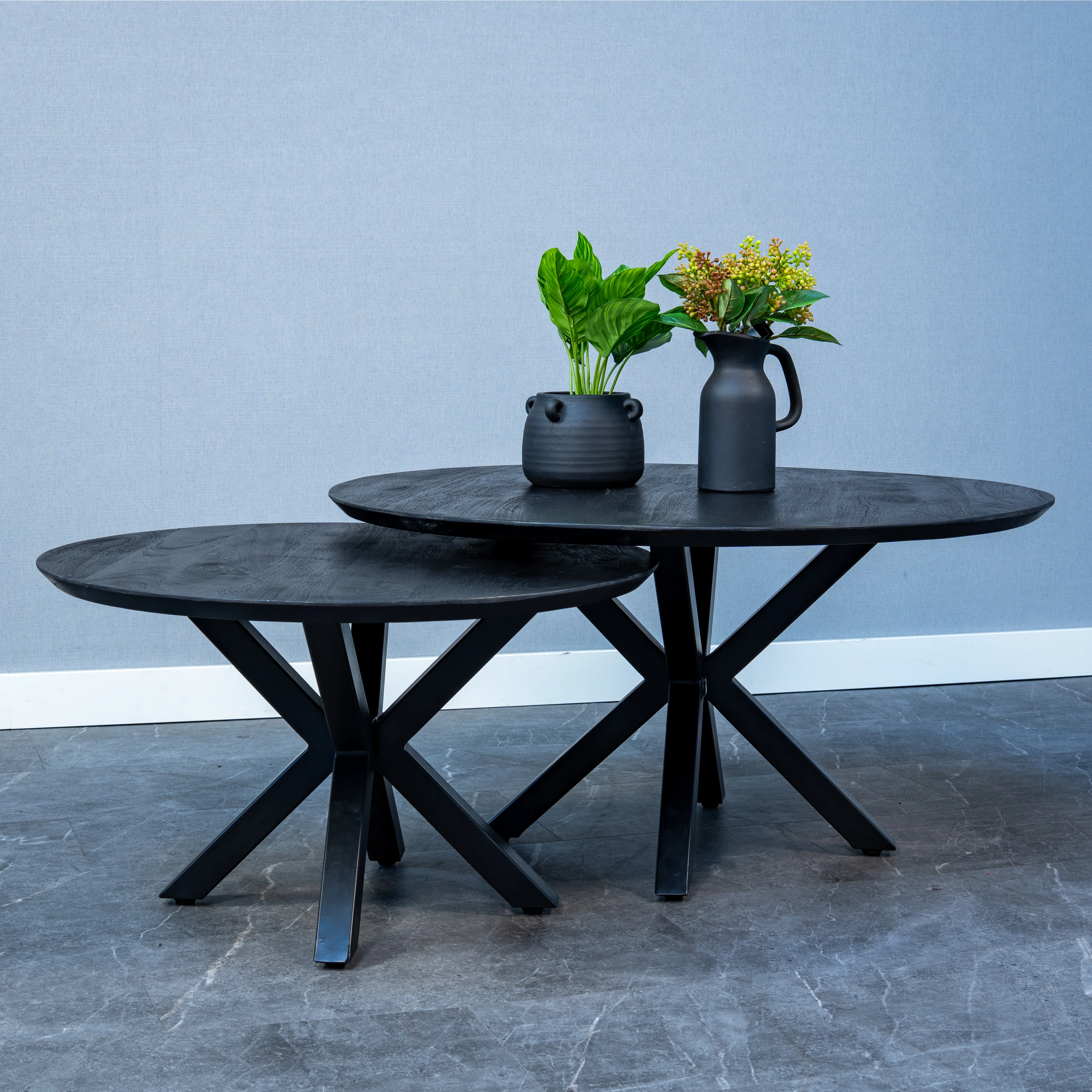 Mangohouten Salontafel Tess Rond 70 cm Zwart - Image 3