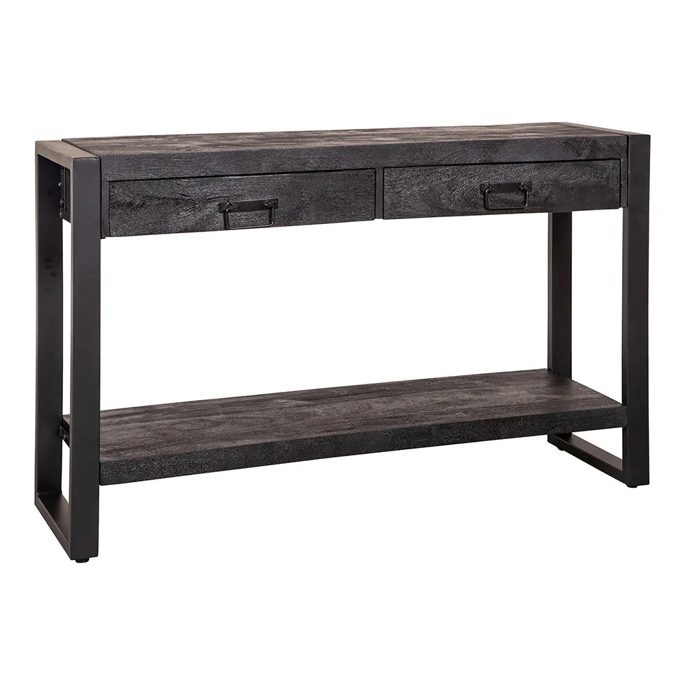 Mangohouten Sidetable Britt 120 cm Zwart - Image 3