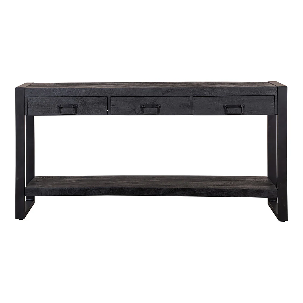 Mangohouten Sidetable Britt 150 cm Zwart - Image 2