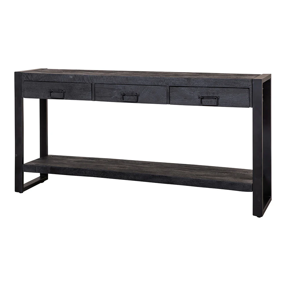 Mangohouten Sidetable Britt 150 cm Zwart - Image 3