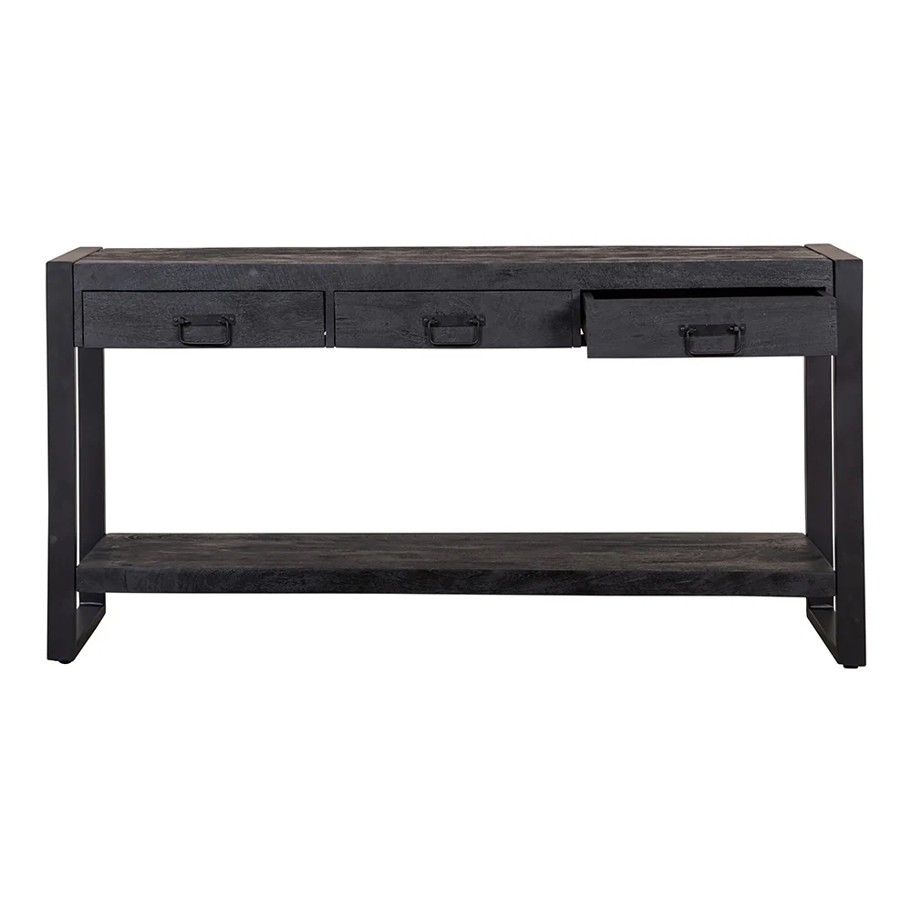 Mangohouten Sidetable Britt 150 cm Zwart - Image 4