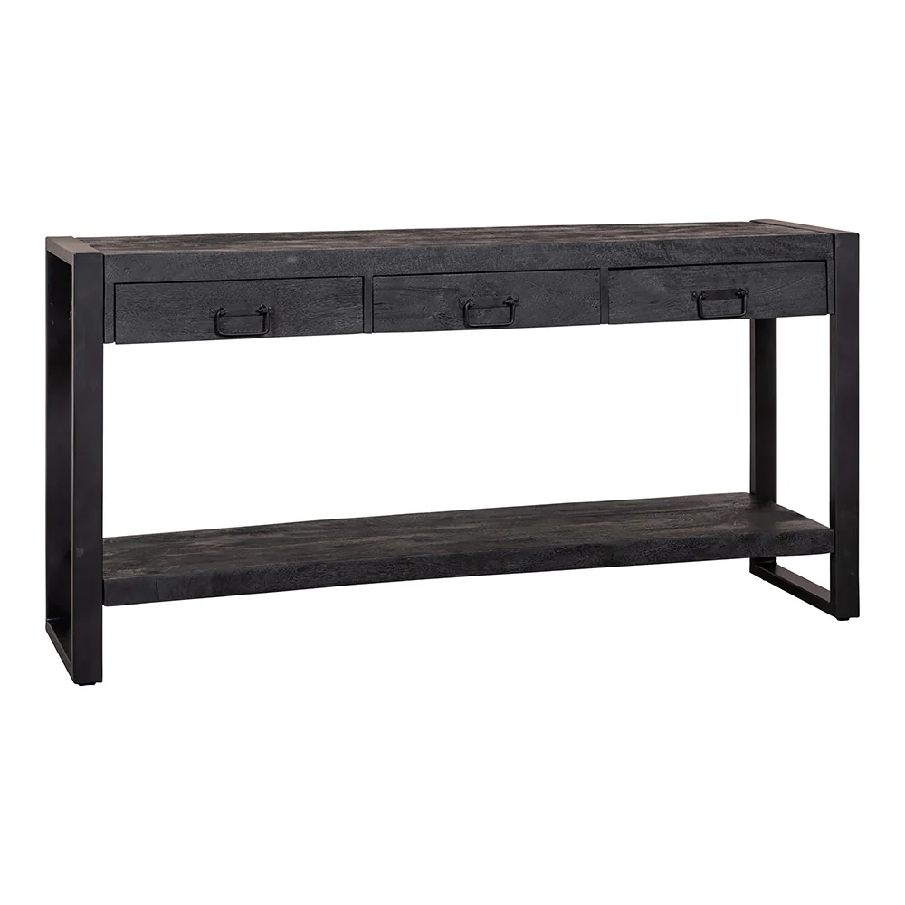 Mangohouten Sidetable Britt 150 cm Zwart - Image 5