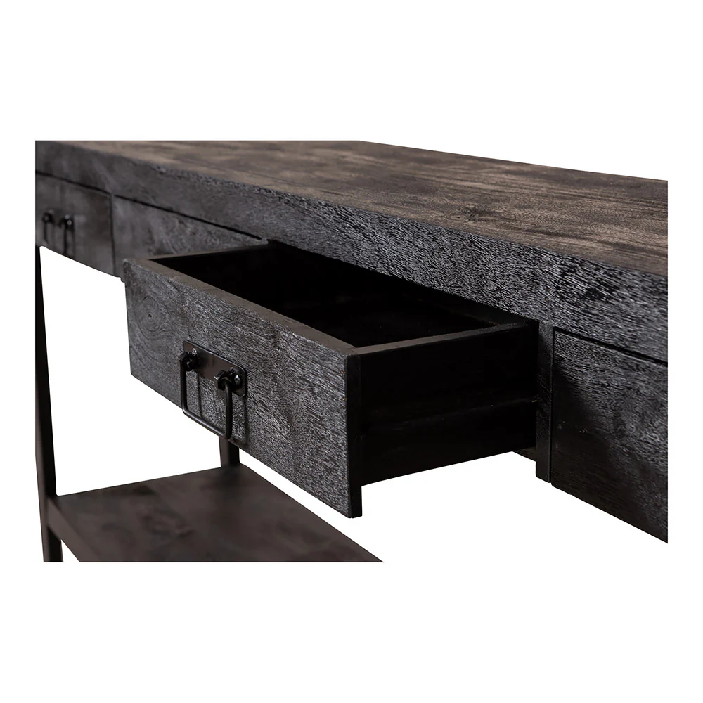 Mangohouten Sidetable Britt 180 cm Zwart - Image 6