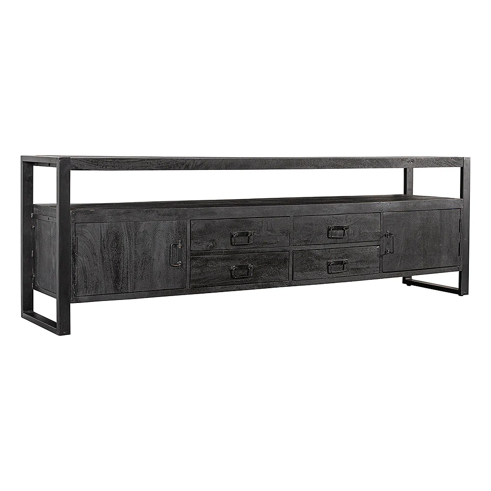 Mangohouten TV Meubel Britt 190 cm Zwart - Image 3