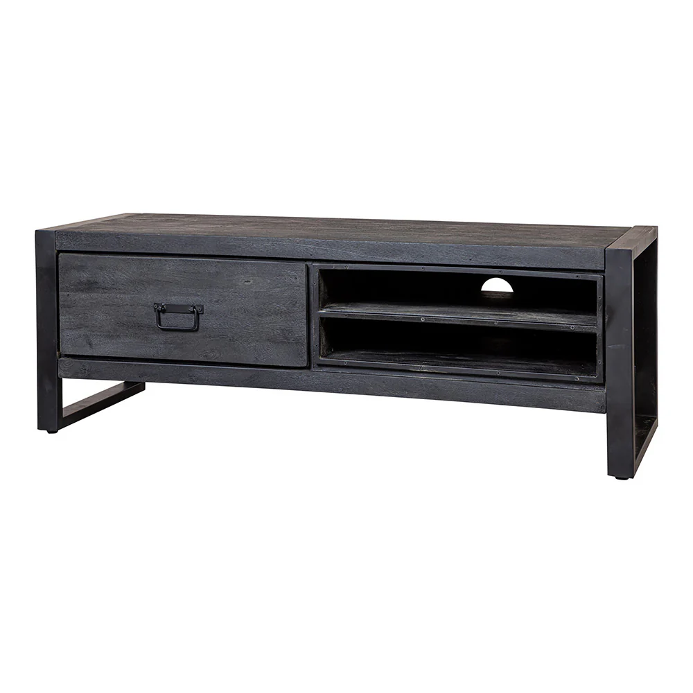 Mangohouten TV Meubel Kelvin 130 cm Zwart - Image 4