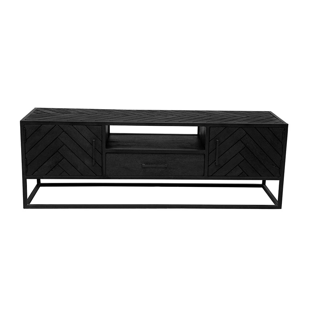 Mangohouten TV Meubel Kjeld 145 cm Zwart - Image 2
