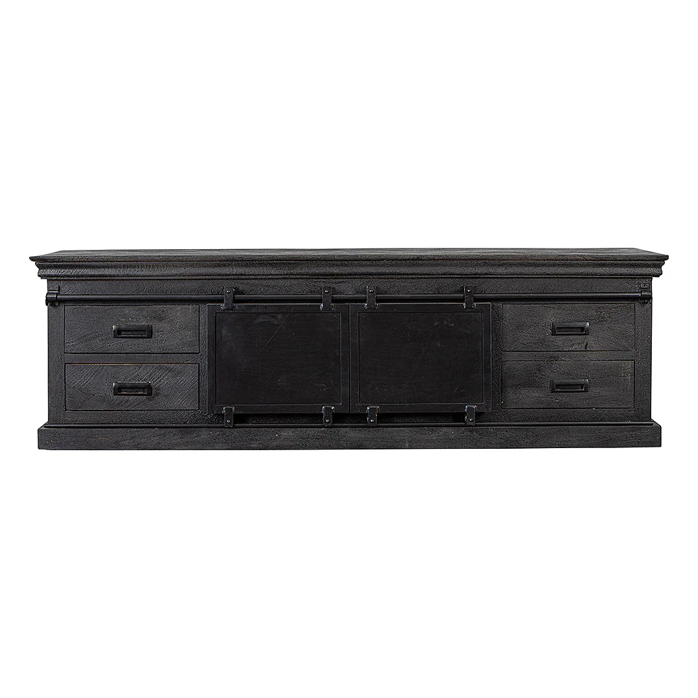Mangohouten TV Meubel Milan 200 cm Zwart - Image 2