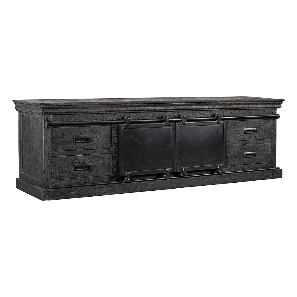 Mangohouten TV Meubel Milan 240 cm Zwart - Image 4