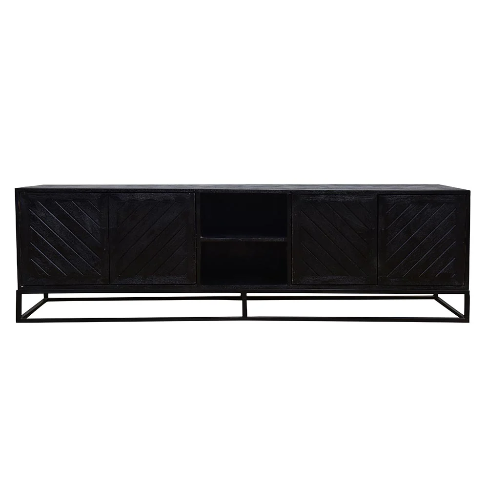 Mangohouten TV Meubel Sabia 200 cm Zwart - Image 2
