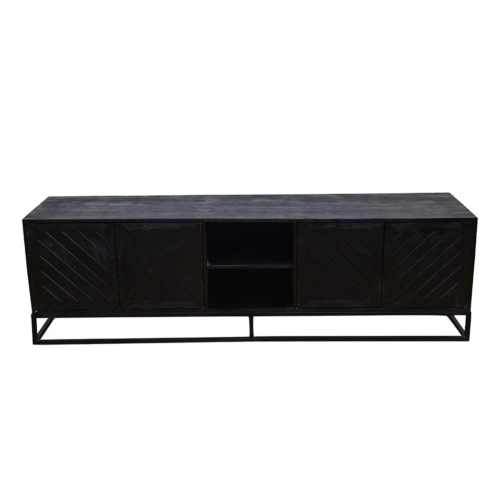 Mangohouten TV Meubel Sabia 200 cm Zwart - Image 3