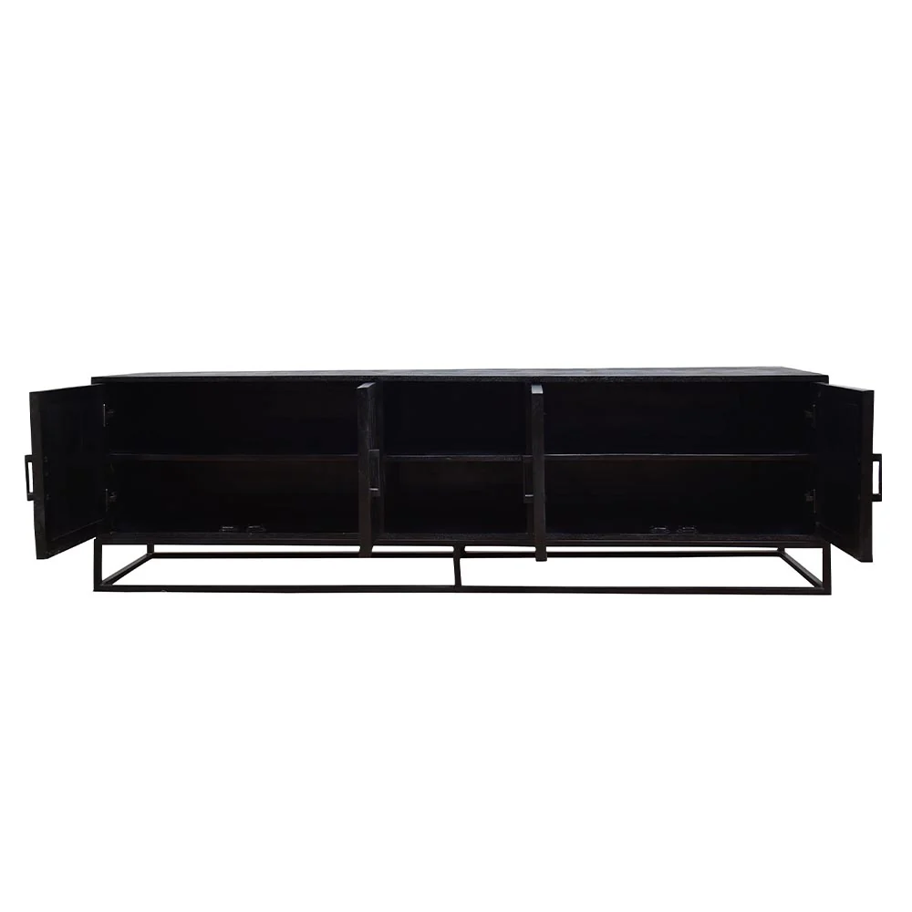 Mangohouten TV Meubel Sabia 200 cm Zwart - Image 5
