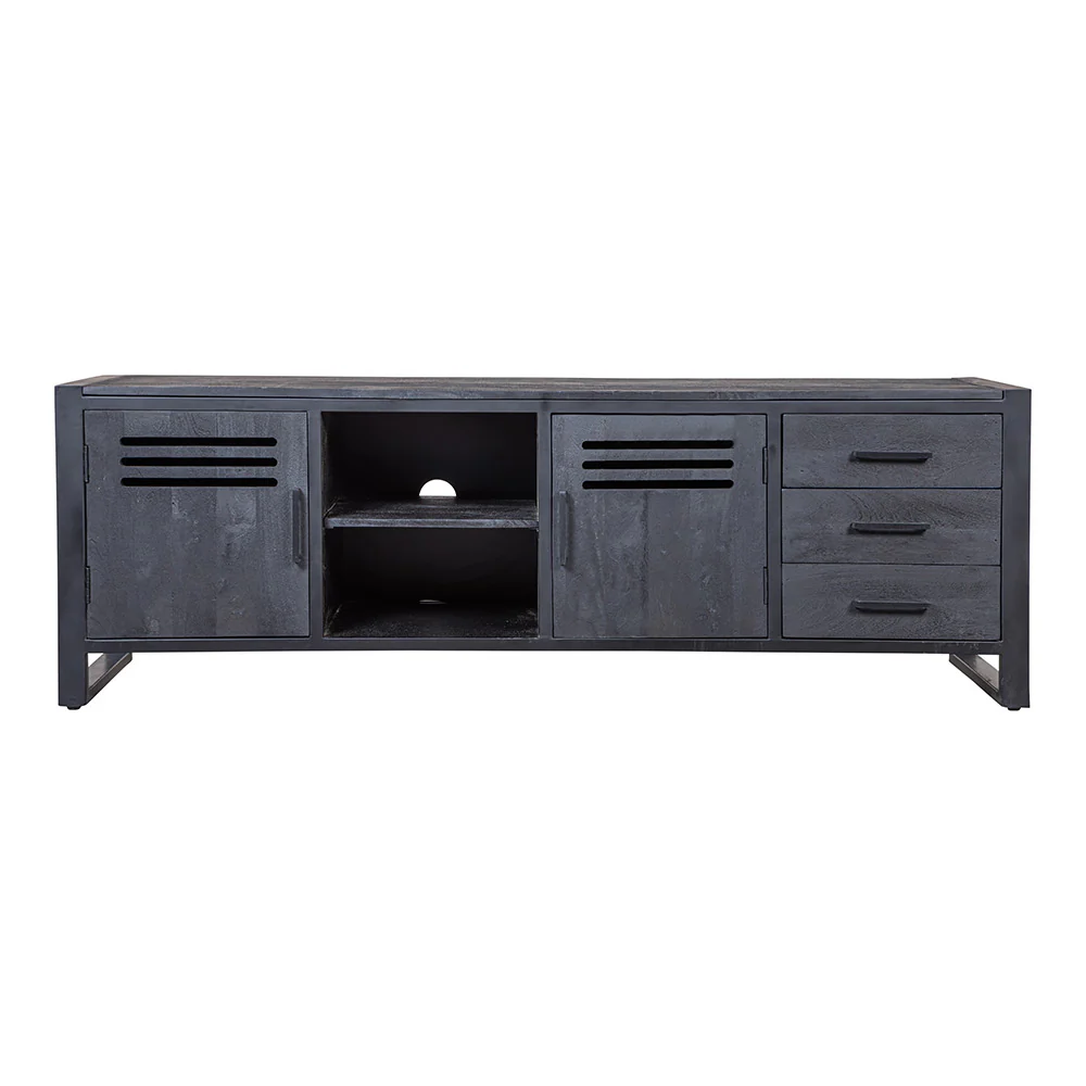 Mangohouten TV Meubel Tristan 180 cm Zwart - Image 2