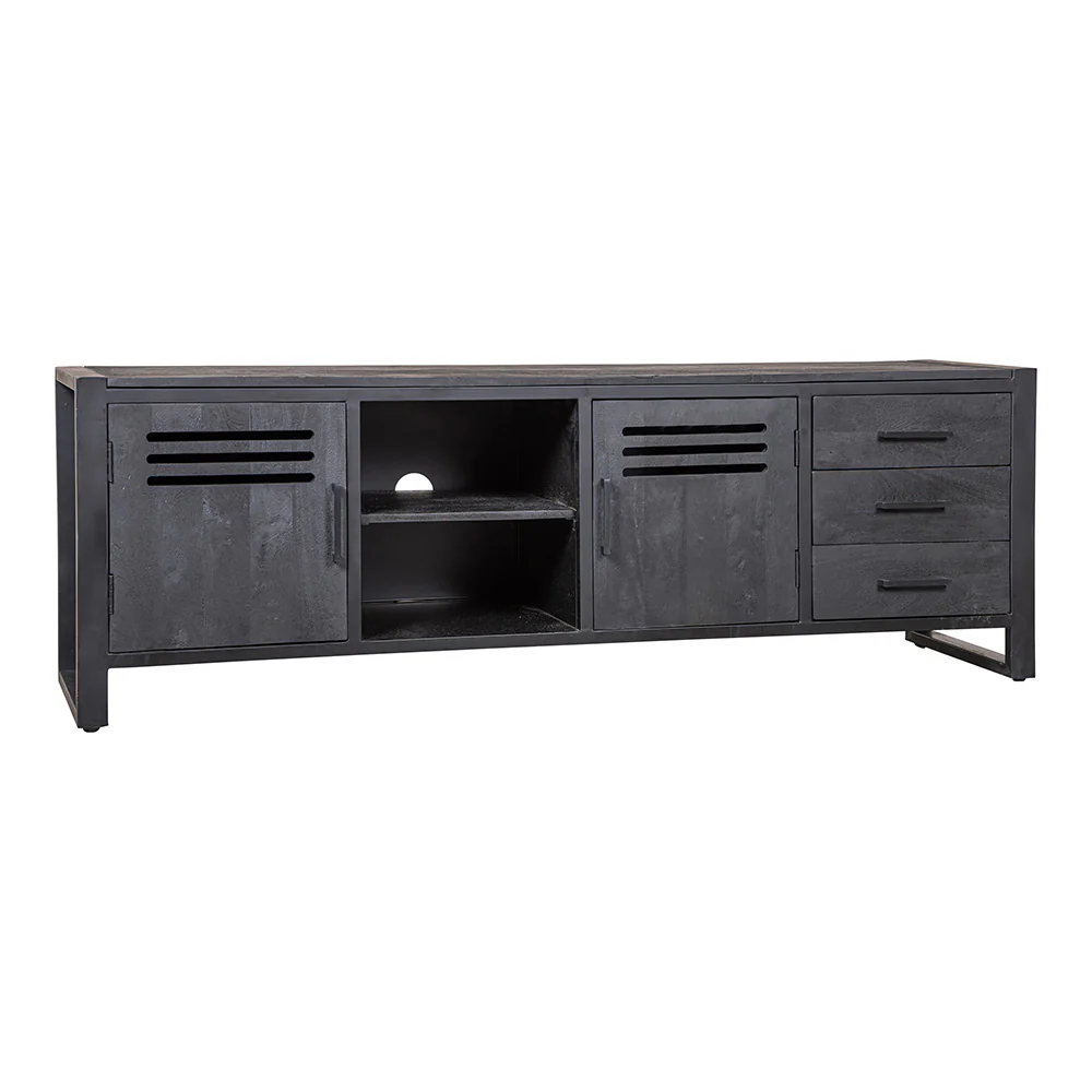 Mangohouten TV Meubel Tristan 180 cm Zwart - Image 3