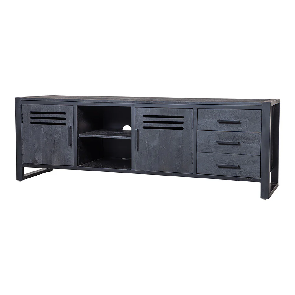 Mangohouten TV Meubel Tristan 180 cm Zwart - Image 4