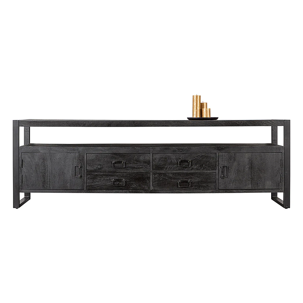 Mangohouten TV Meubel Britt 220 cm Zwart - Image 4