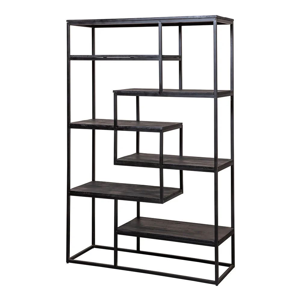 Mangohouten Vakkenkast Bowi 120 cm Zwart - Image 3