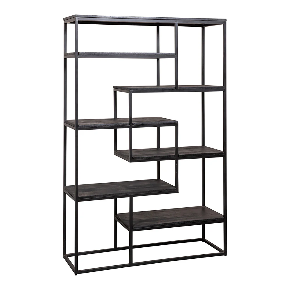 Mangohouten Vakkenkast Bowi 120 cm Zwart - Image 4