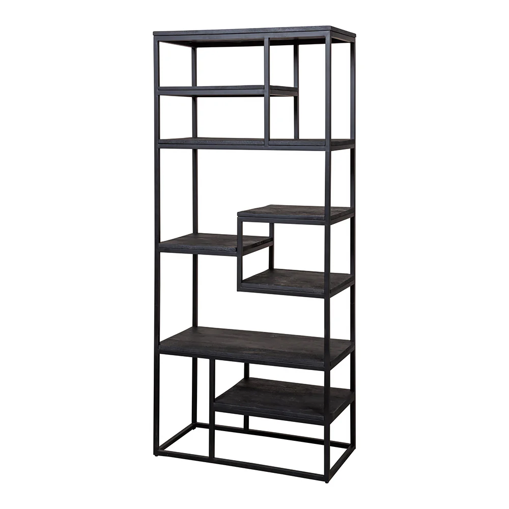 Mangohouten Vakkenkast Bowi 80 cm Zwart - Image 3