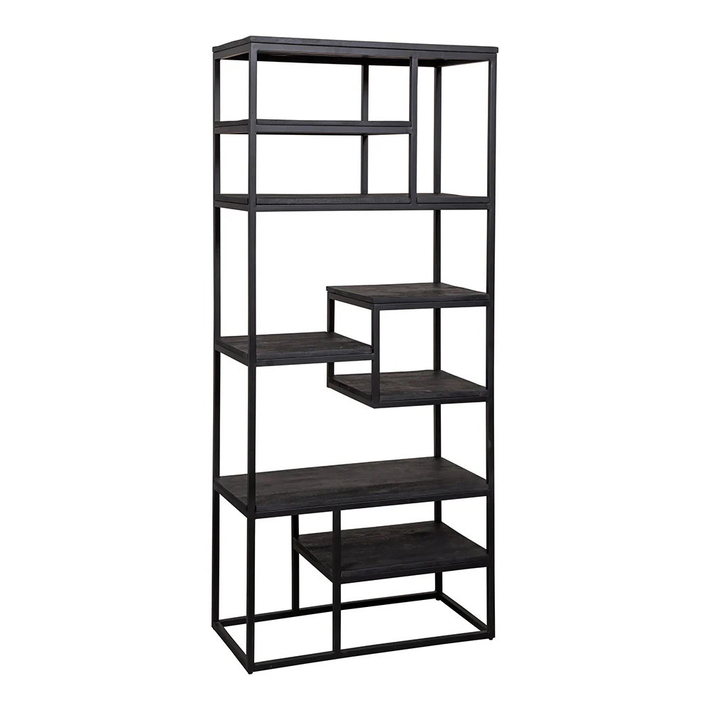 Mangohouten Vakkenkast Bowi 80 cm Zwart - Image 4