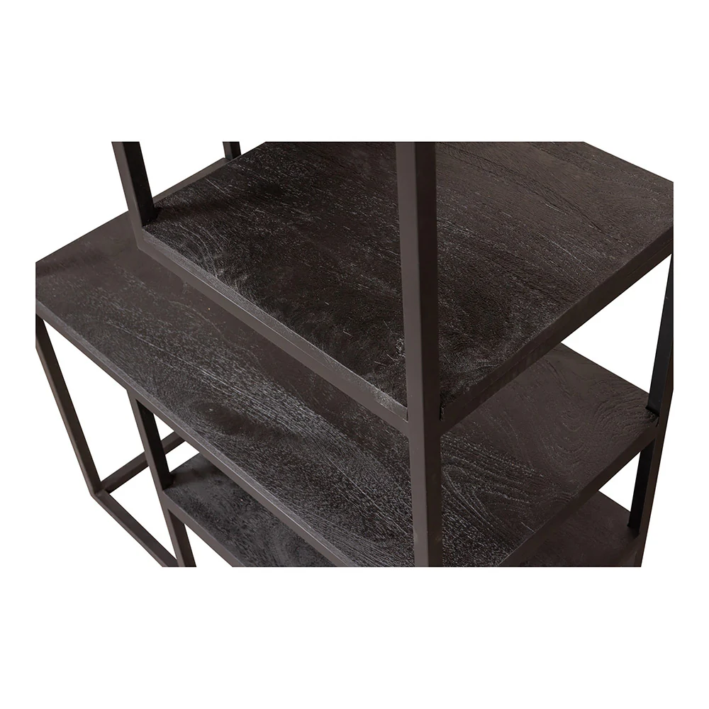Mangohouten Vakkenkast Bowi 80 cm Zwart - Image 5
