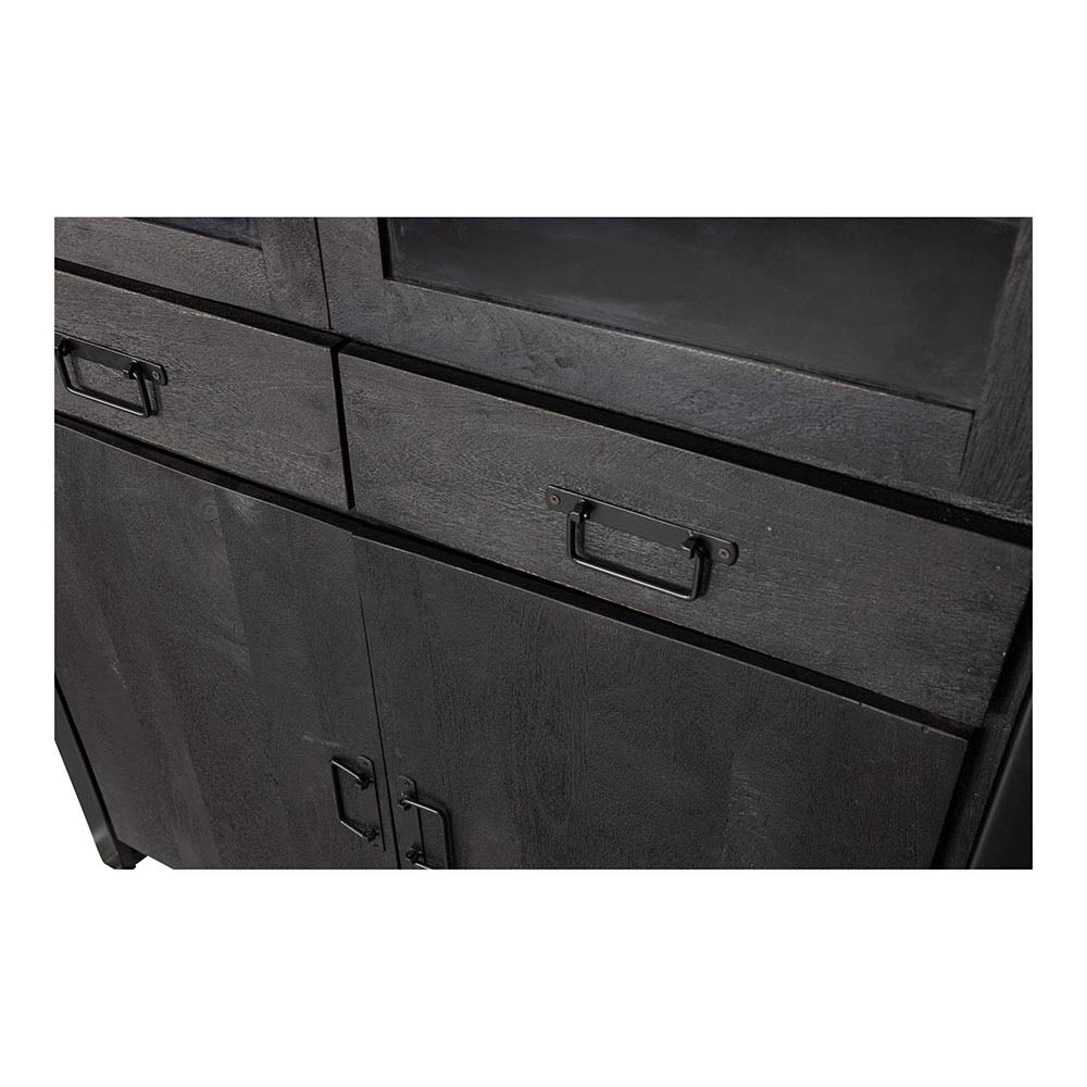 Mangohouten Vitrinekast Britt 115 cm Zwart - Image 5