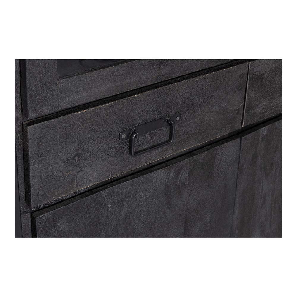 Mangohouten Vitrinekast Britt 115 cm Zwart - Image 7
