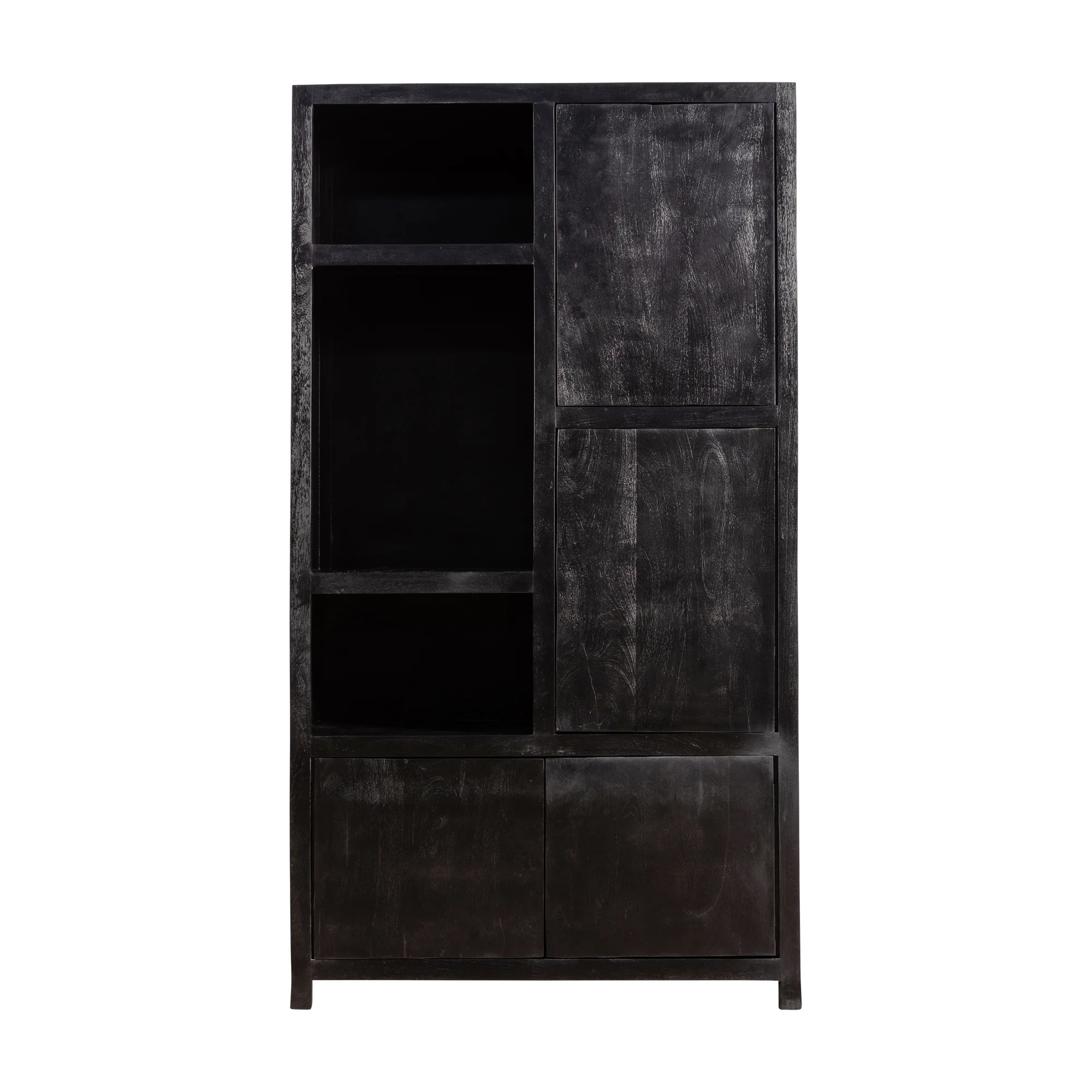 Mangohouten Wandkast Evan 120 cm (3 open vakken, 4 deuren) - Image 2