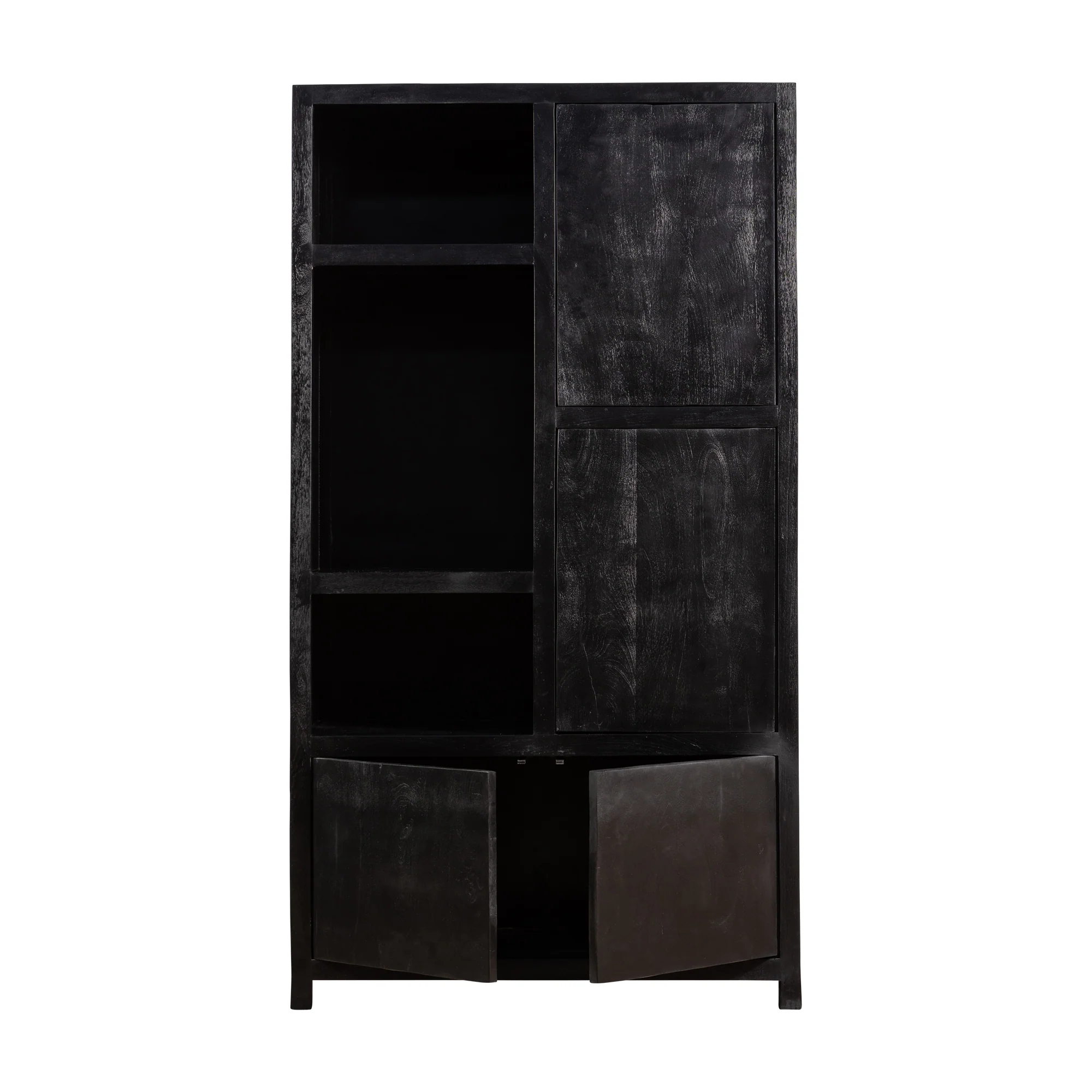 Mangohouten Wandkast Evan 120 cm (3 open vakken, 4 deuren) - Image 3