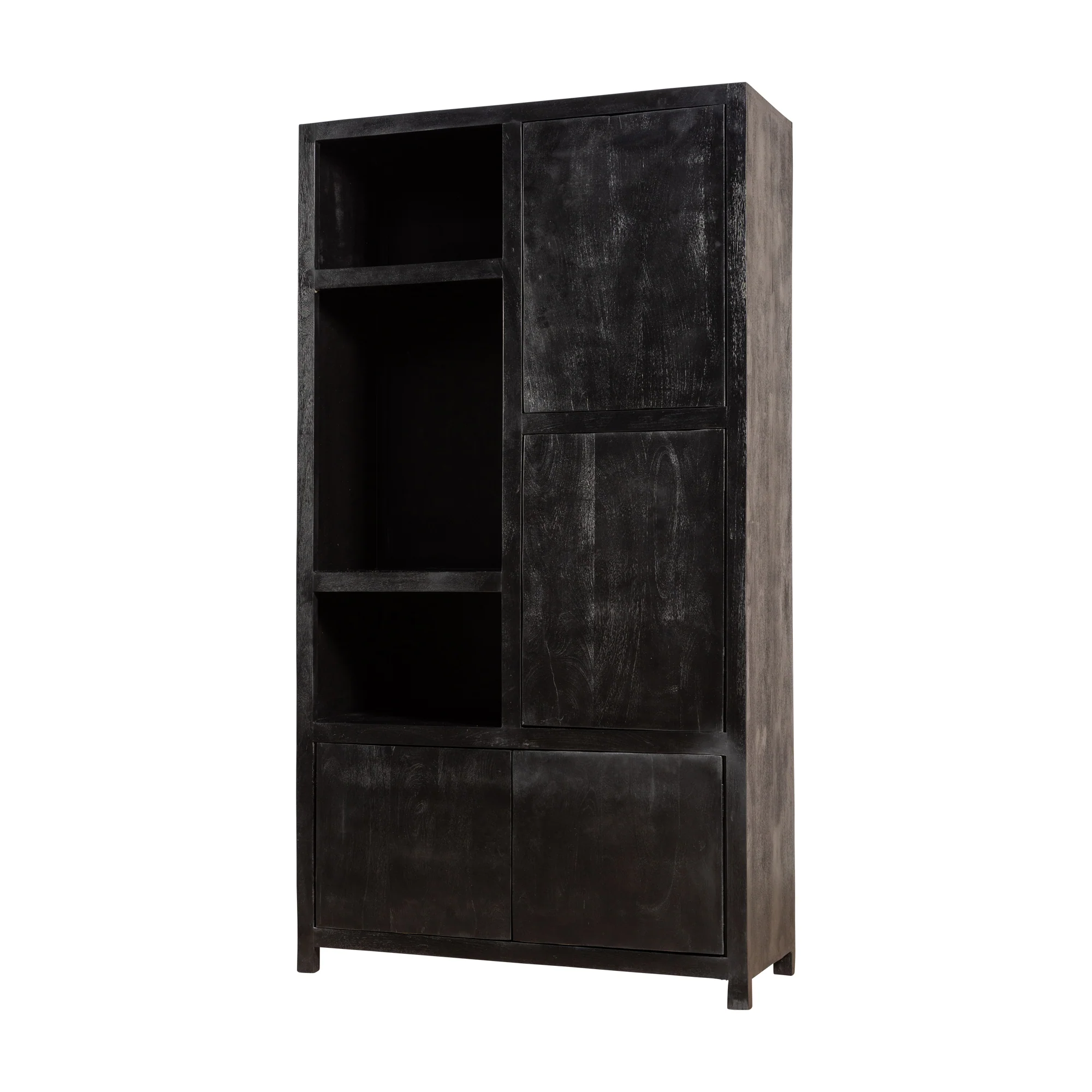 Mangohouten Wandkast Evan 120 cm (3 open vakken, 4 deuren) - Image 4