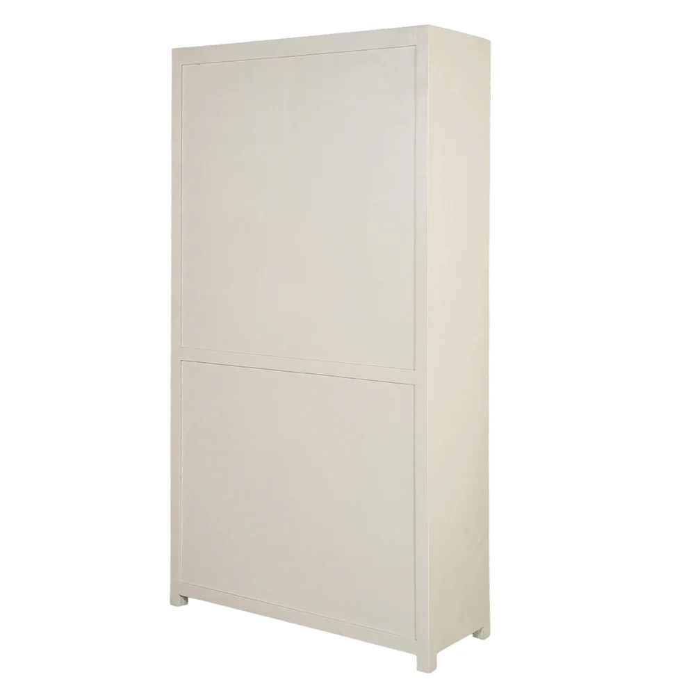Mangohouten Wandkast Evan 120 cm Crème (3 open vakken, 4 deuren) - Image 5