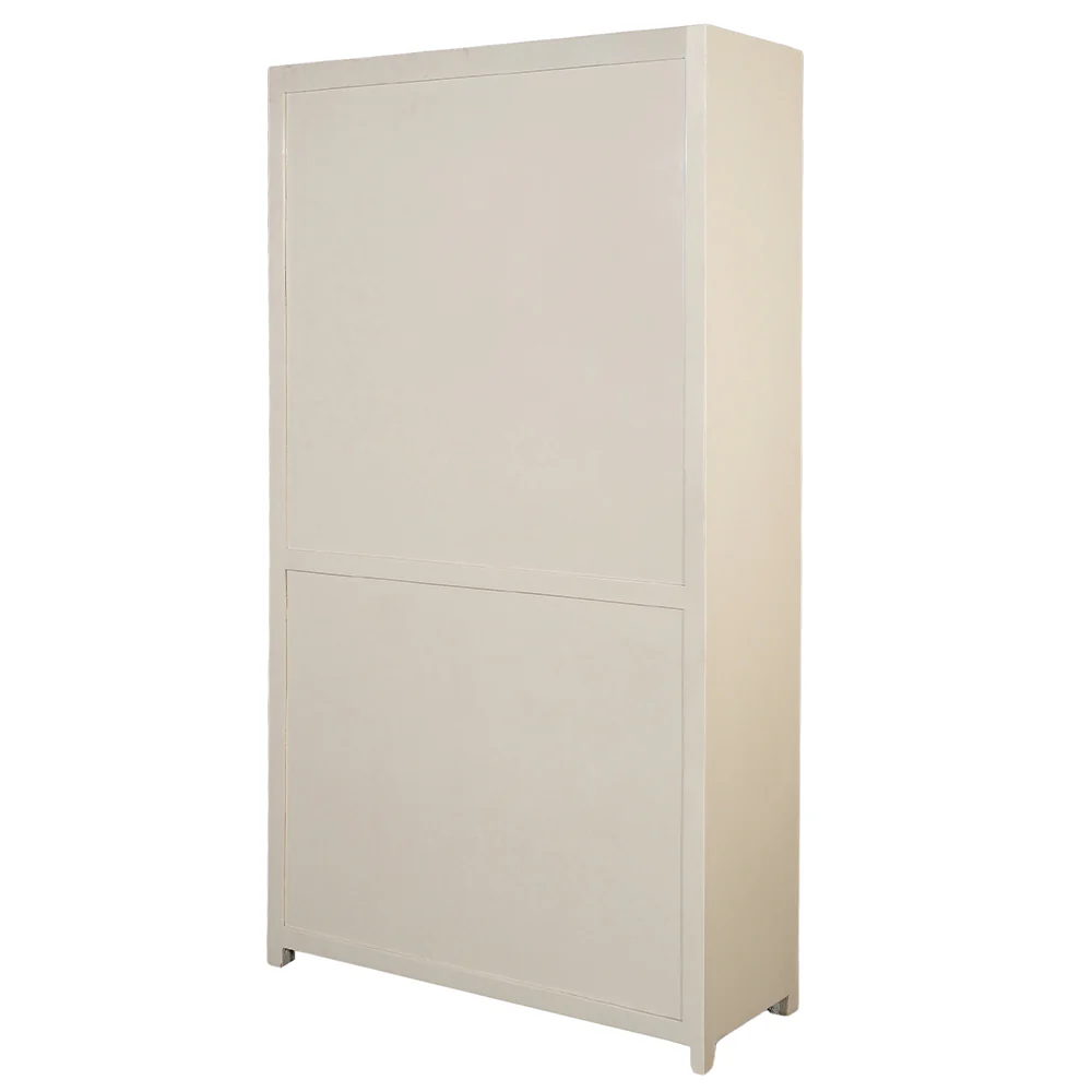 Mangohouten Wandkast Evan 120 cm Crème (5 open vakken, 2 deuren) - Image 5
