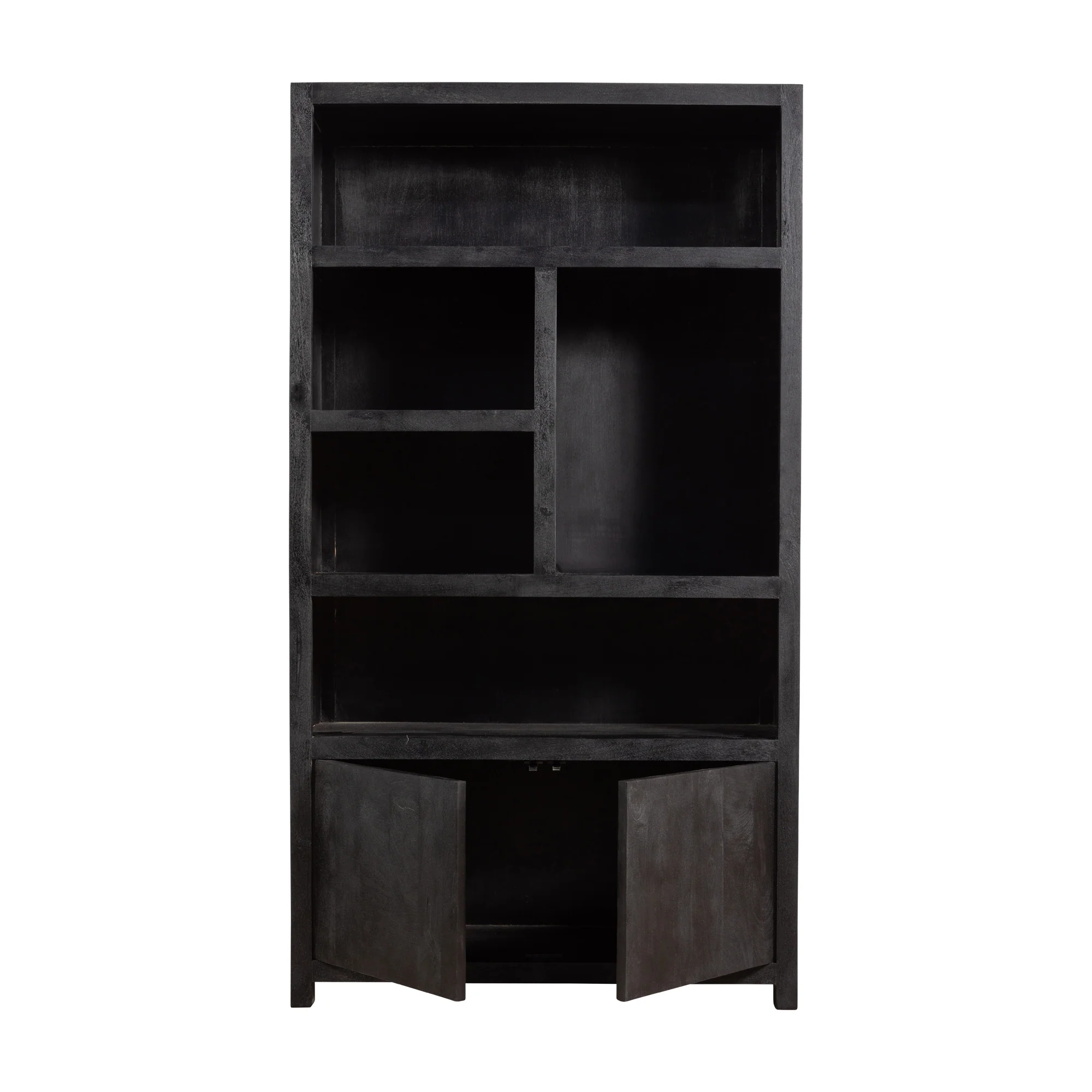 Mangohouten Wandkast Evan 120 cm (5 open vakken, 2 deuren) - Image 3