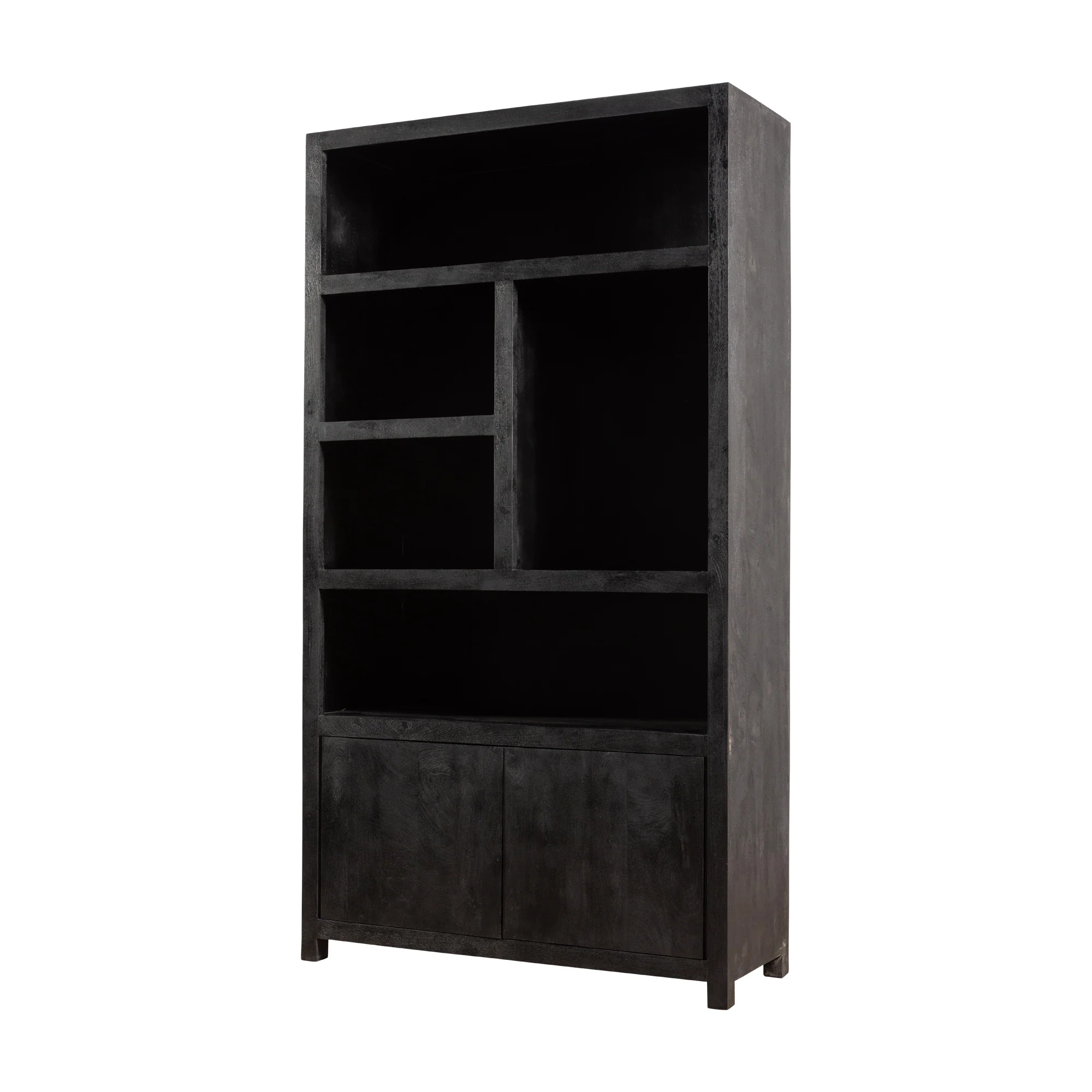 Mangohouten Wandkast Evan 120 cm (5 open vakken, 2 deuren) - Image 4