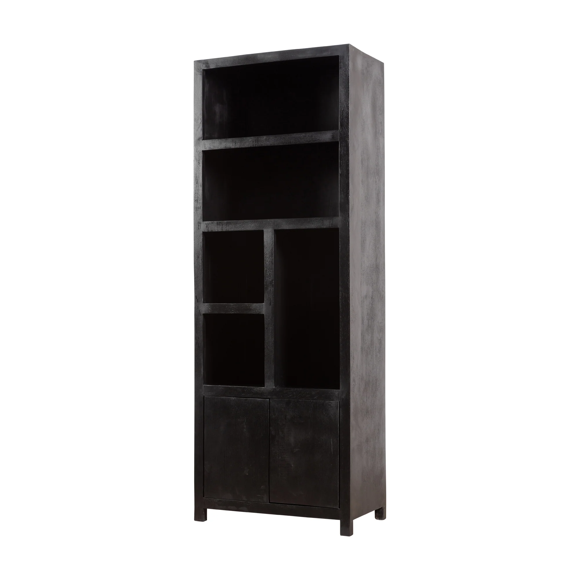 Mangohouten Wandkast Evan 80 cm (5 open vakken, 2 deuren) - Image 4