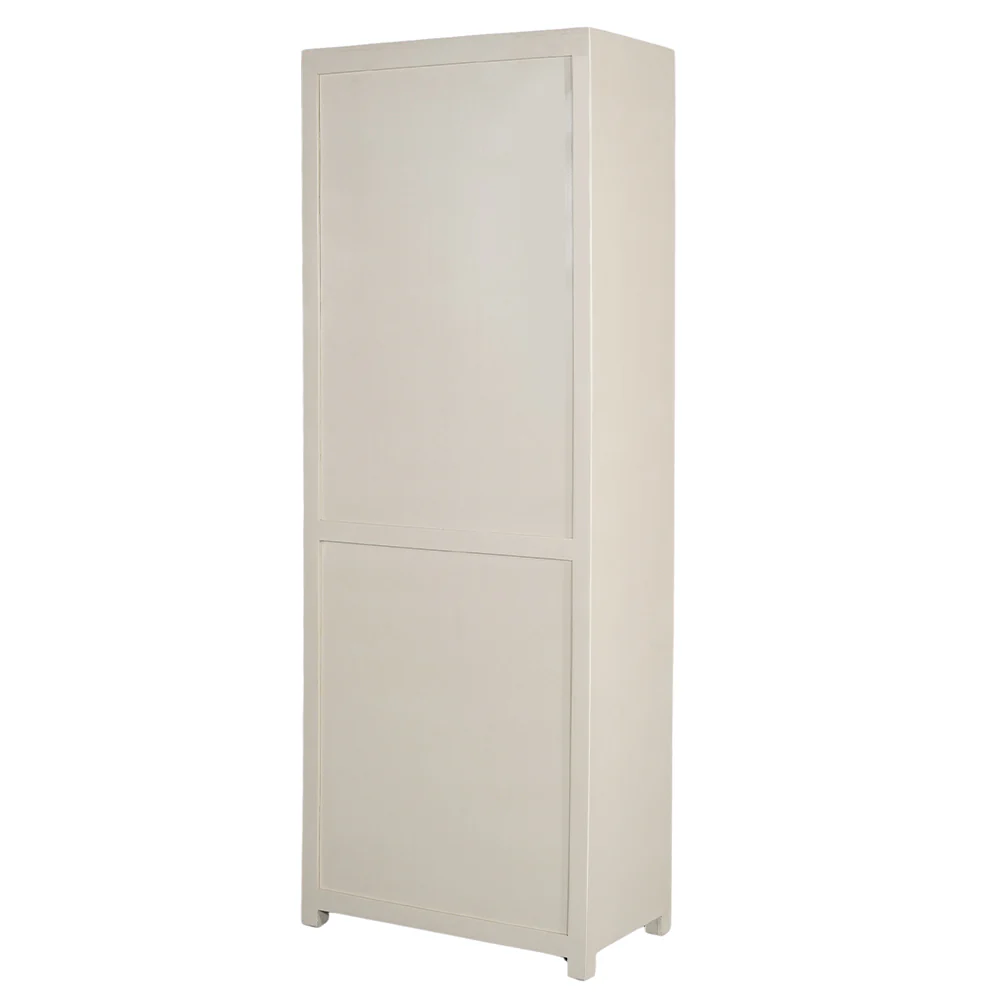 Mangohouten Wandkast Evan 80 cm Crème (4 open vakken, 2 deuren) - Image 5