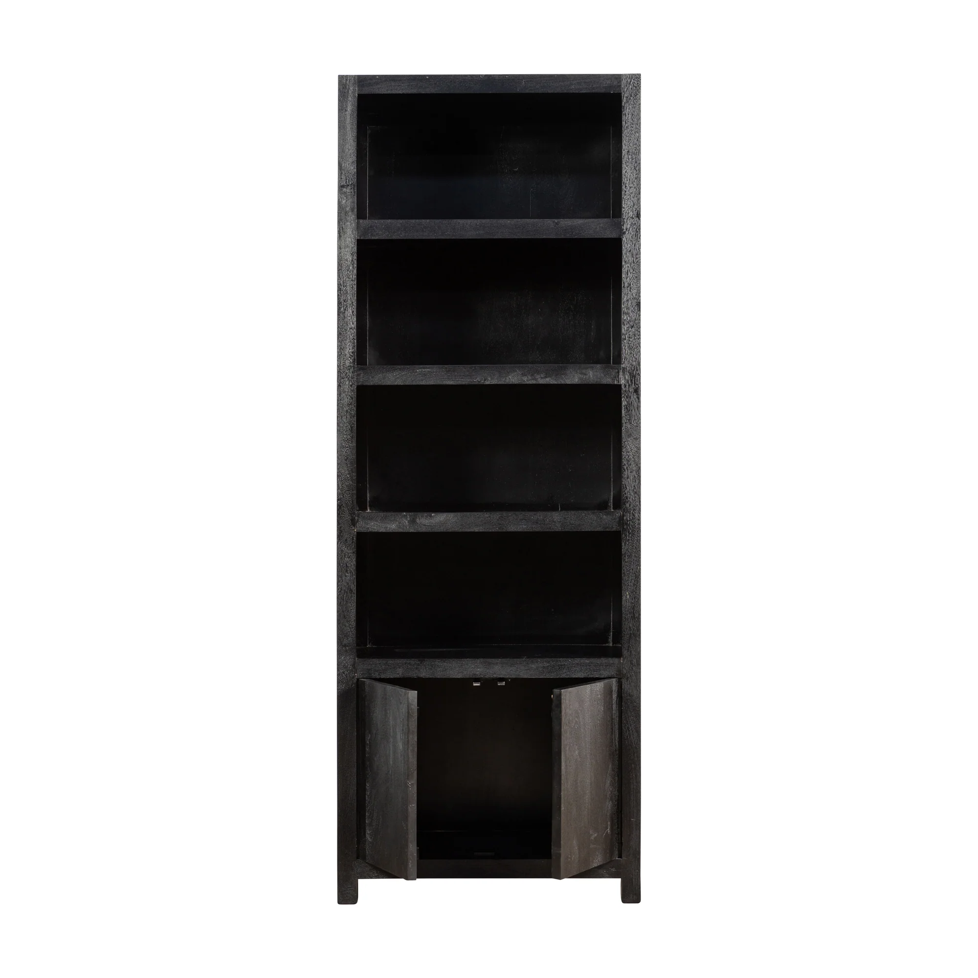 Mangohouten Wandkast Evan 80 cm (4 open vakken, 2 deuren) - Image 3