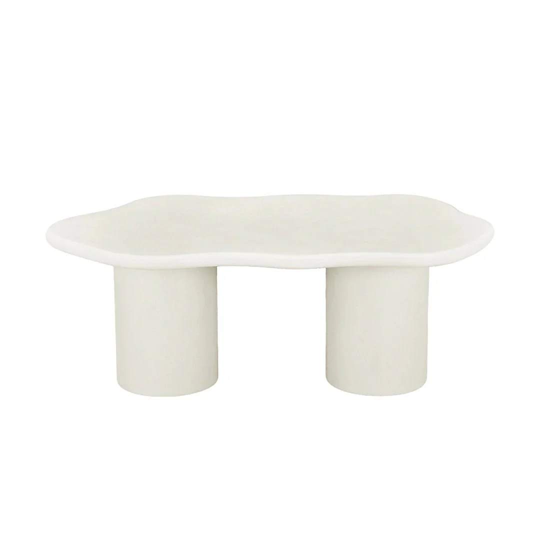 Salontafel Organisch Maya Microcement Cilinderpoot 120 cm Wit - Image 2