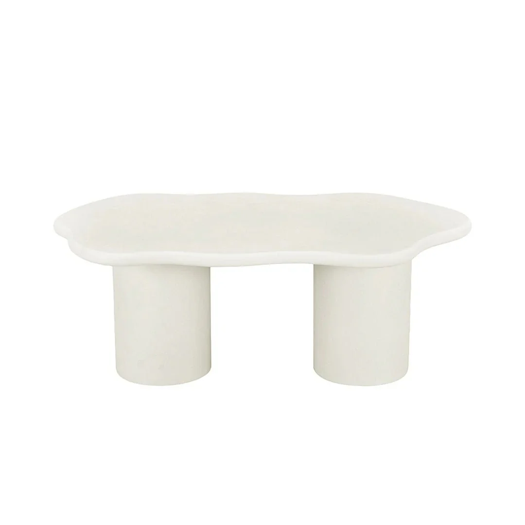 Salontafel Organisch Maya Microcement Cilinderpoot 120 cm Wit - Image 4