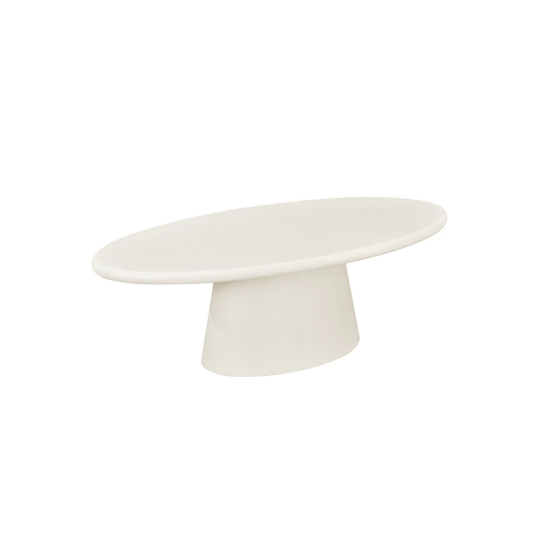 Salontafel Ovaal Maya Microcement Kegelpoot 120 cm Beige - Image 4